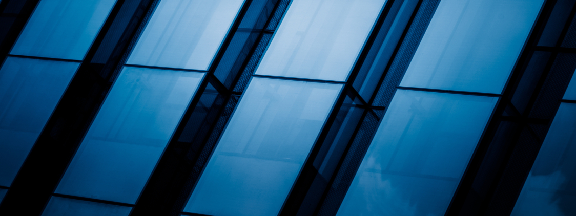 blue architectural glass lines